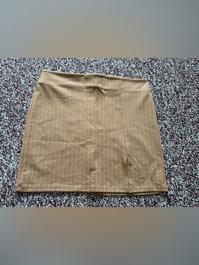 Forever 21 Tan Pinstripe A-Line Skirt